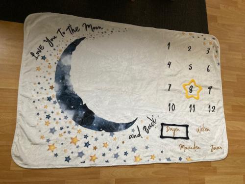 Frummel milestone mijlpalen deken / kleed kraamcadeau