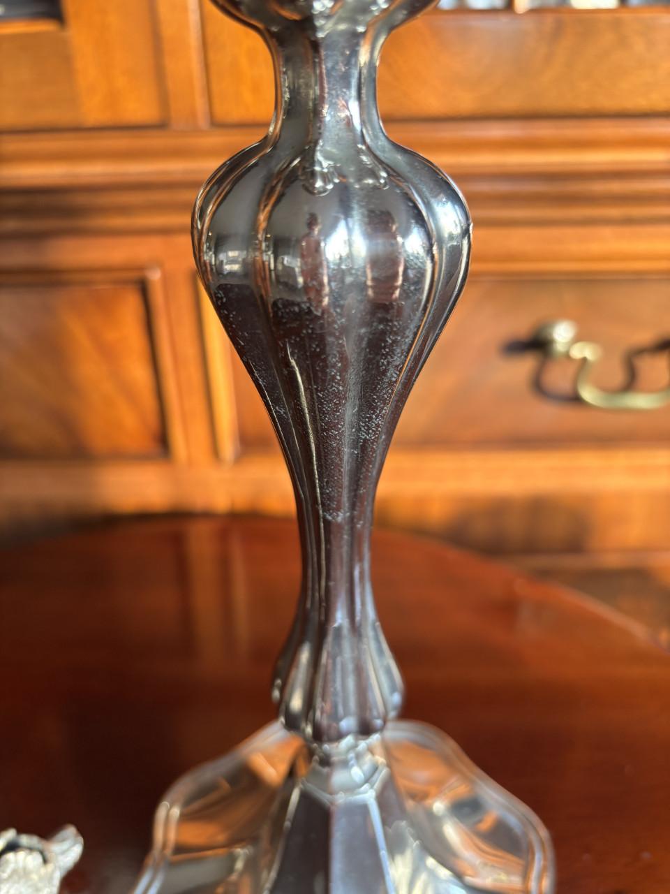 MOOIE BAROKKE KANDELAAR VAN BERNDORF ALPACCA