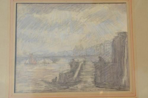 (Jan) Ko Cossaar voorstudie schilderij Thames / Londen?