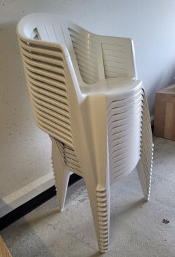 Stapelstoelen met kussens, 15 stuks
