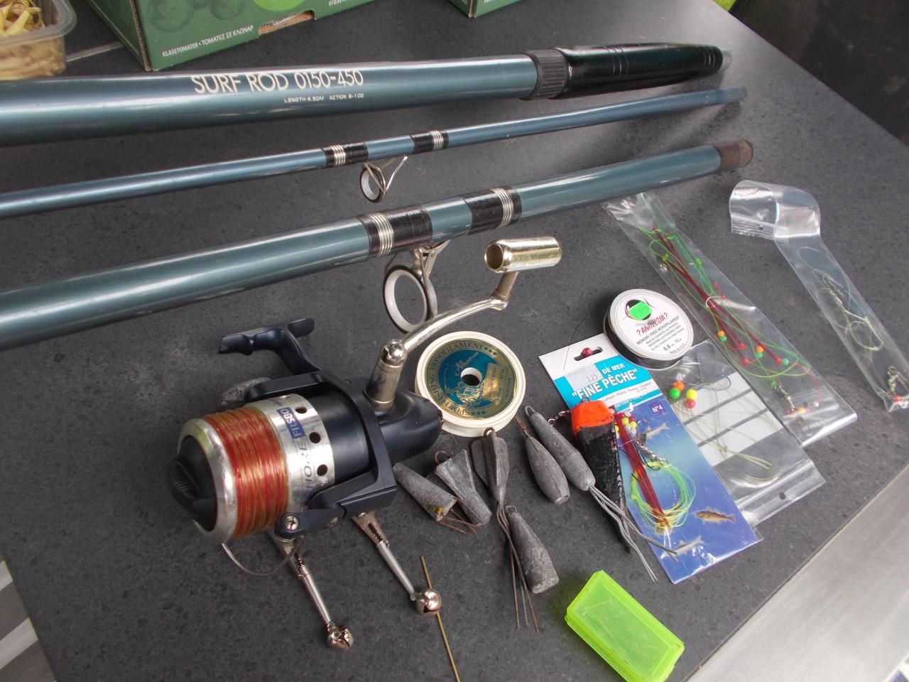 Complete strand / zeehengelset in goede staat