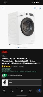 Wasmachine te koop wegens verhuizing