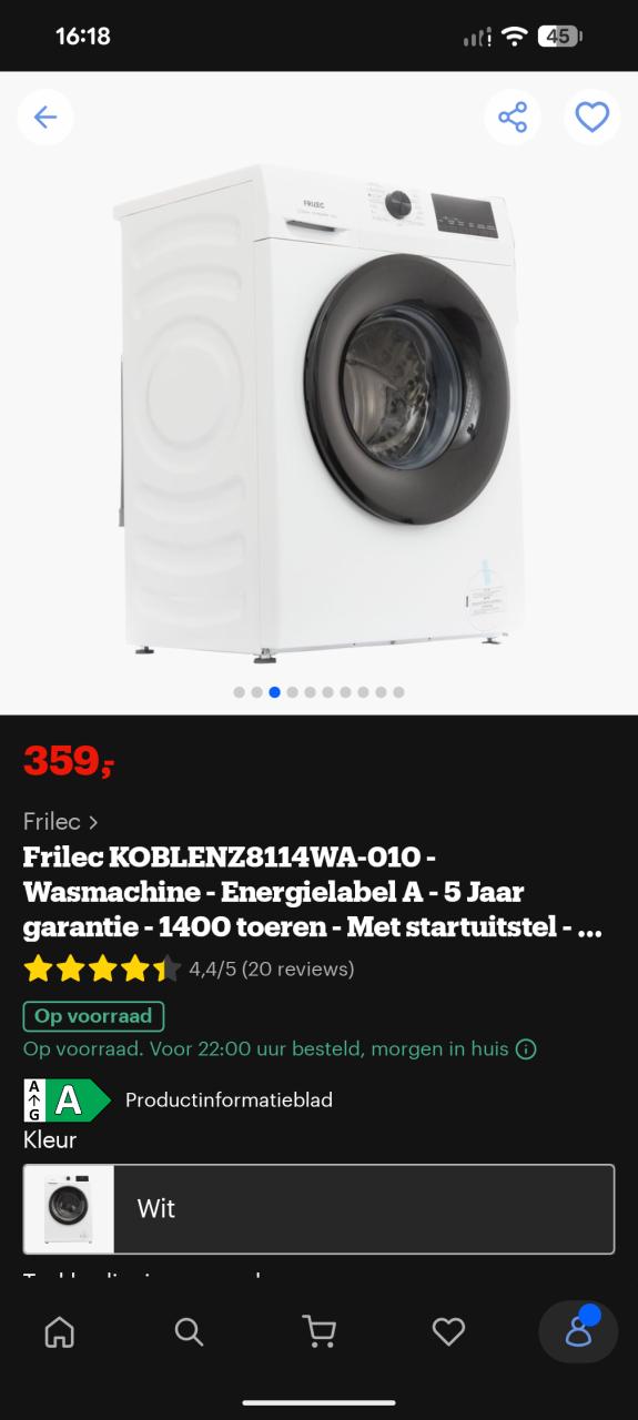 Wasmachine te koop wegens verhuizing