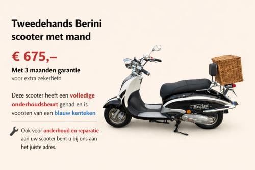 Tweedehands  Berini scooter met mand