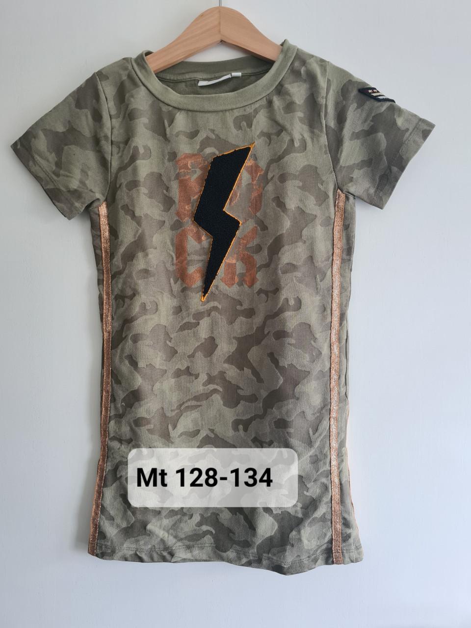 D-Zine kaki groen zomer jurkje / lange sweater  Maat 128-134