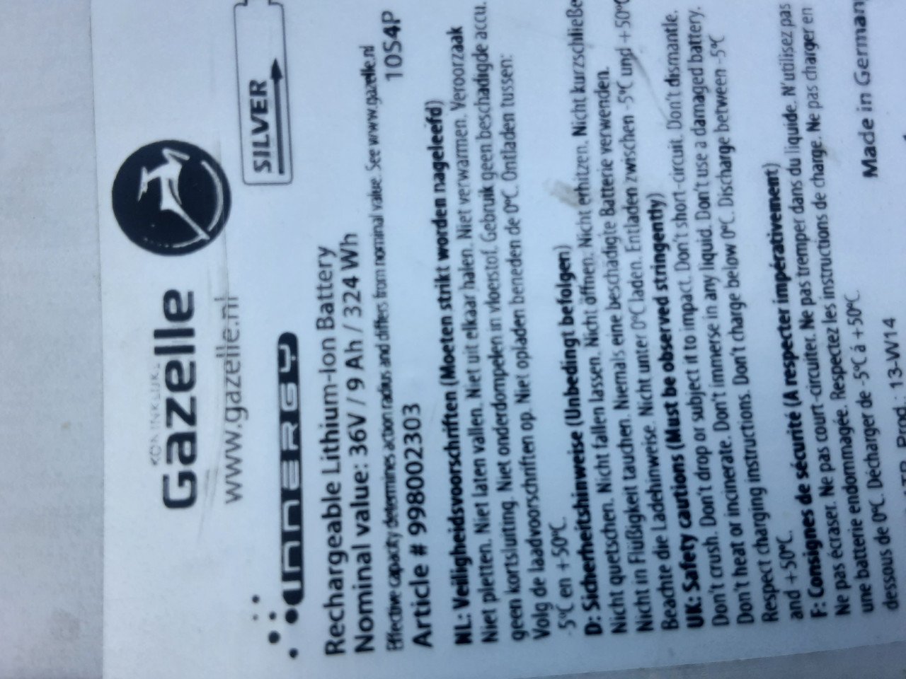 Gazelle bagagedrager met accu