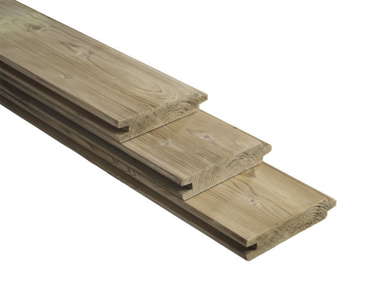 Blokhutdelen 28 mm dik Geimpregneerd Lengte 2.50 en 4.00 mtr