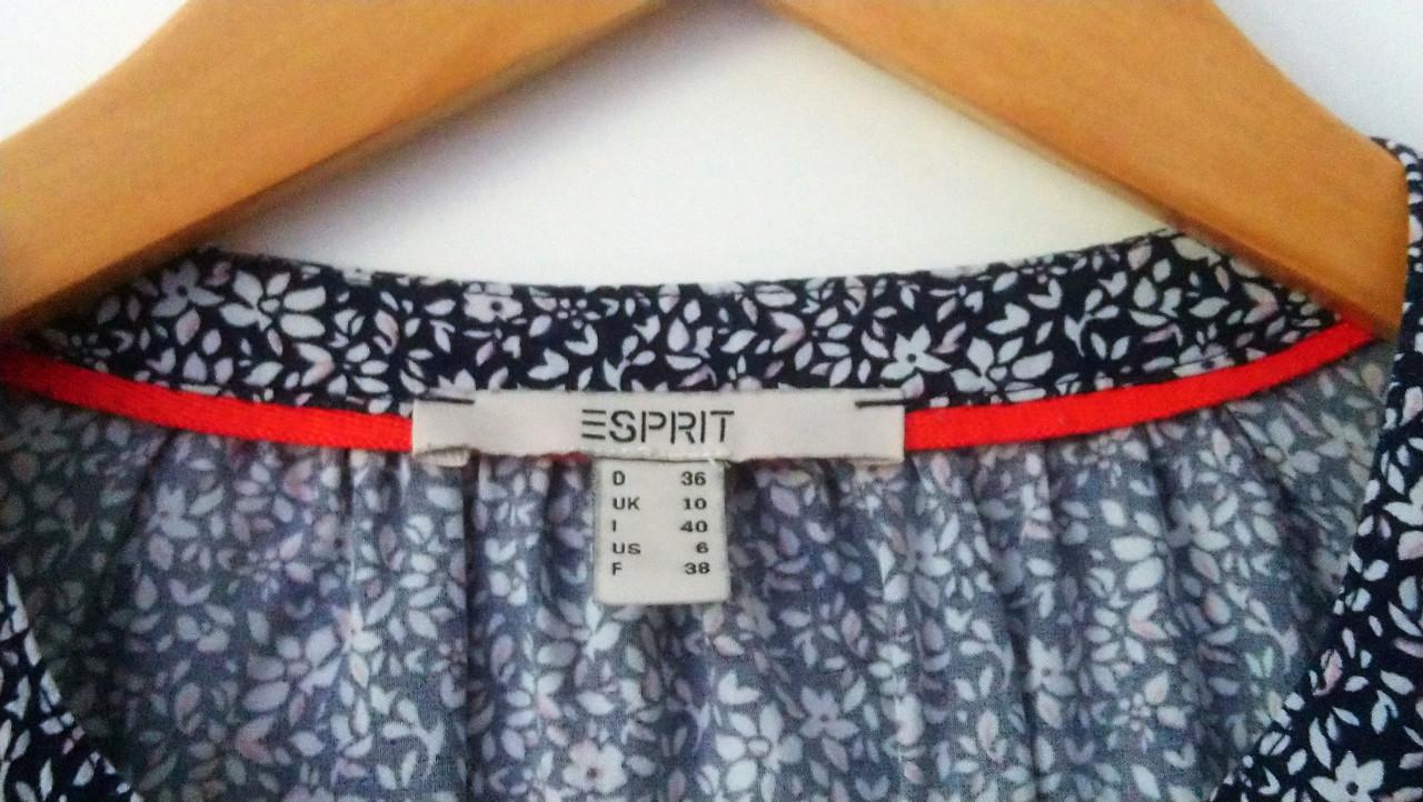 ESPRIT gebloemde viscose blouse top blauw, mt 36