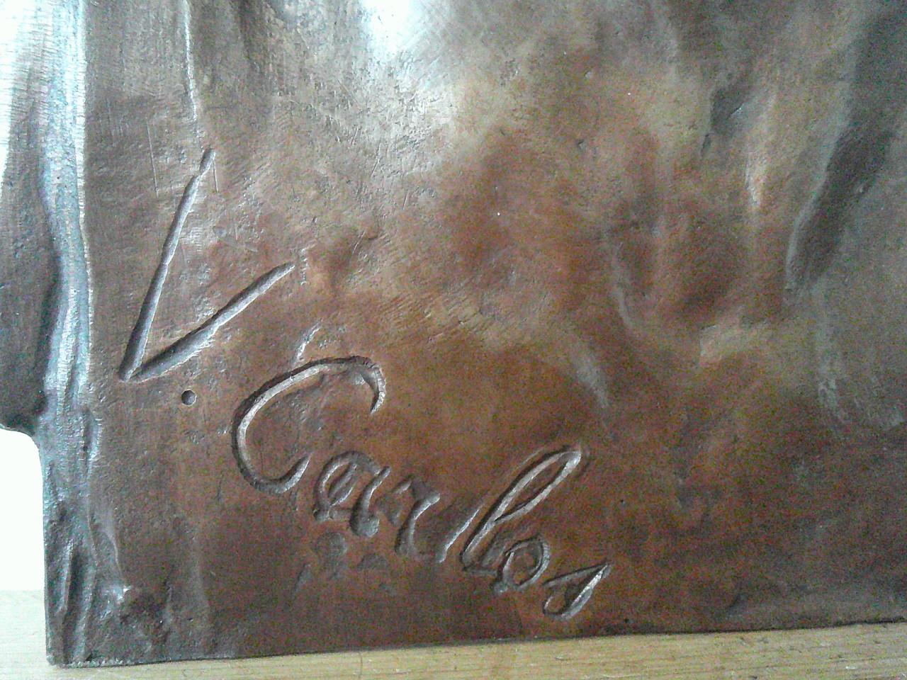 GESIGNEERDE RELIGIEUZE ART DECO PLAQUETTE JAREN '20