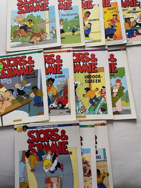 Een verzameling stripboeken