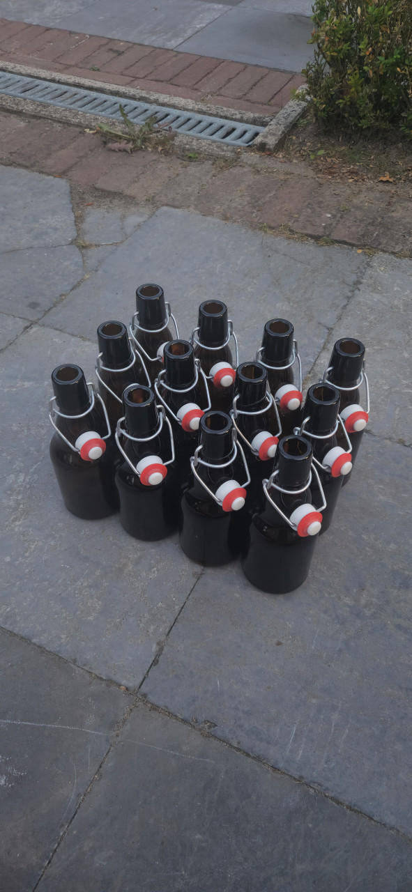 12 Bruine Beugelflessen