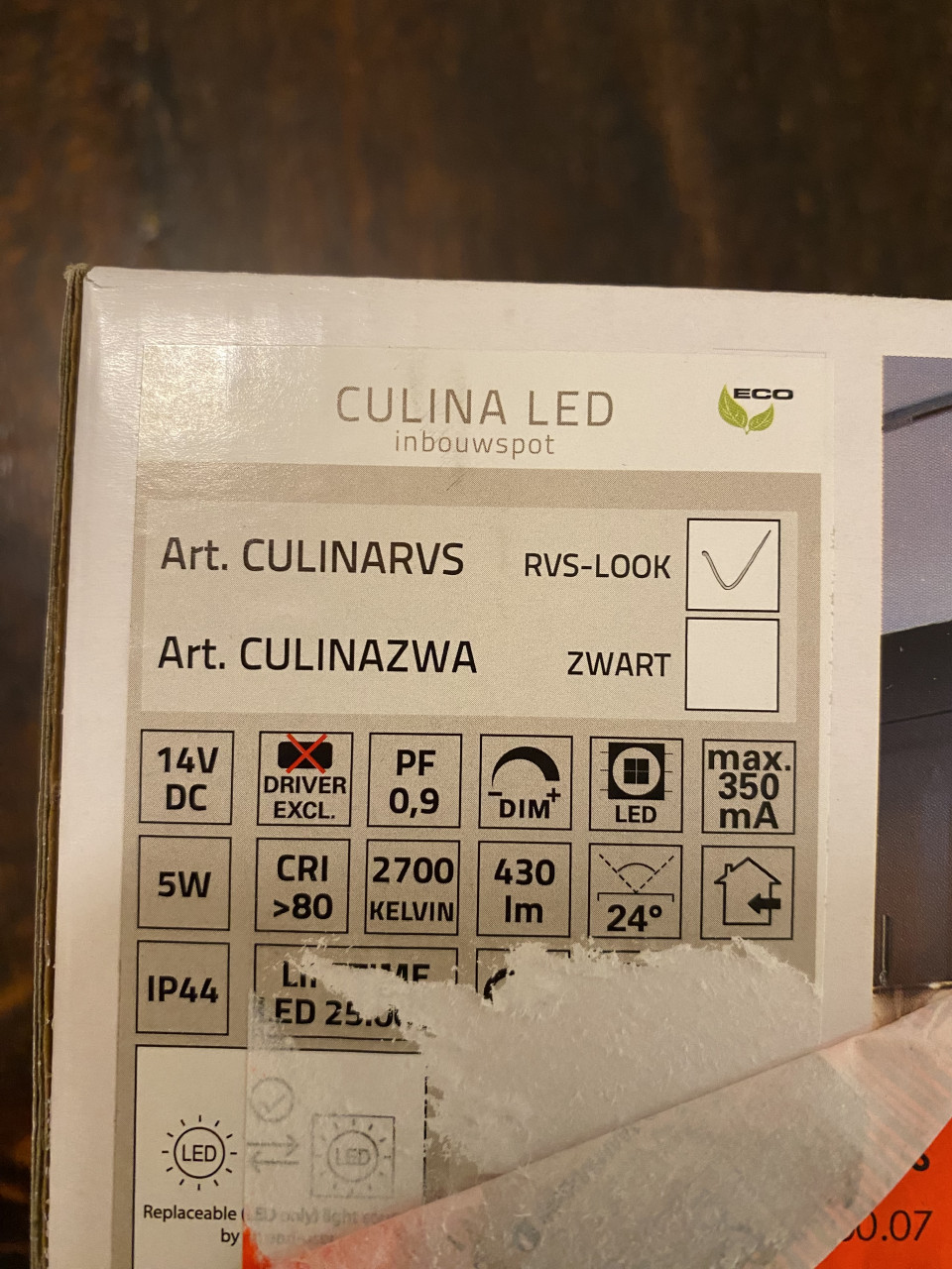 Culina LED kantelbare RVS inbouwspot