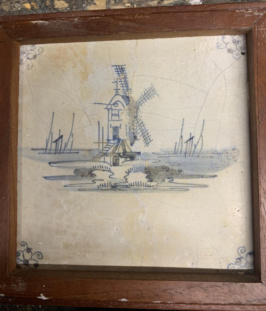 Antiek - Delfsblauwe tegeltjes