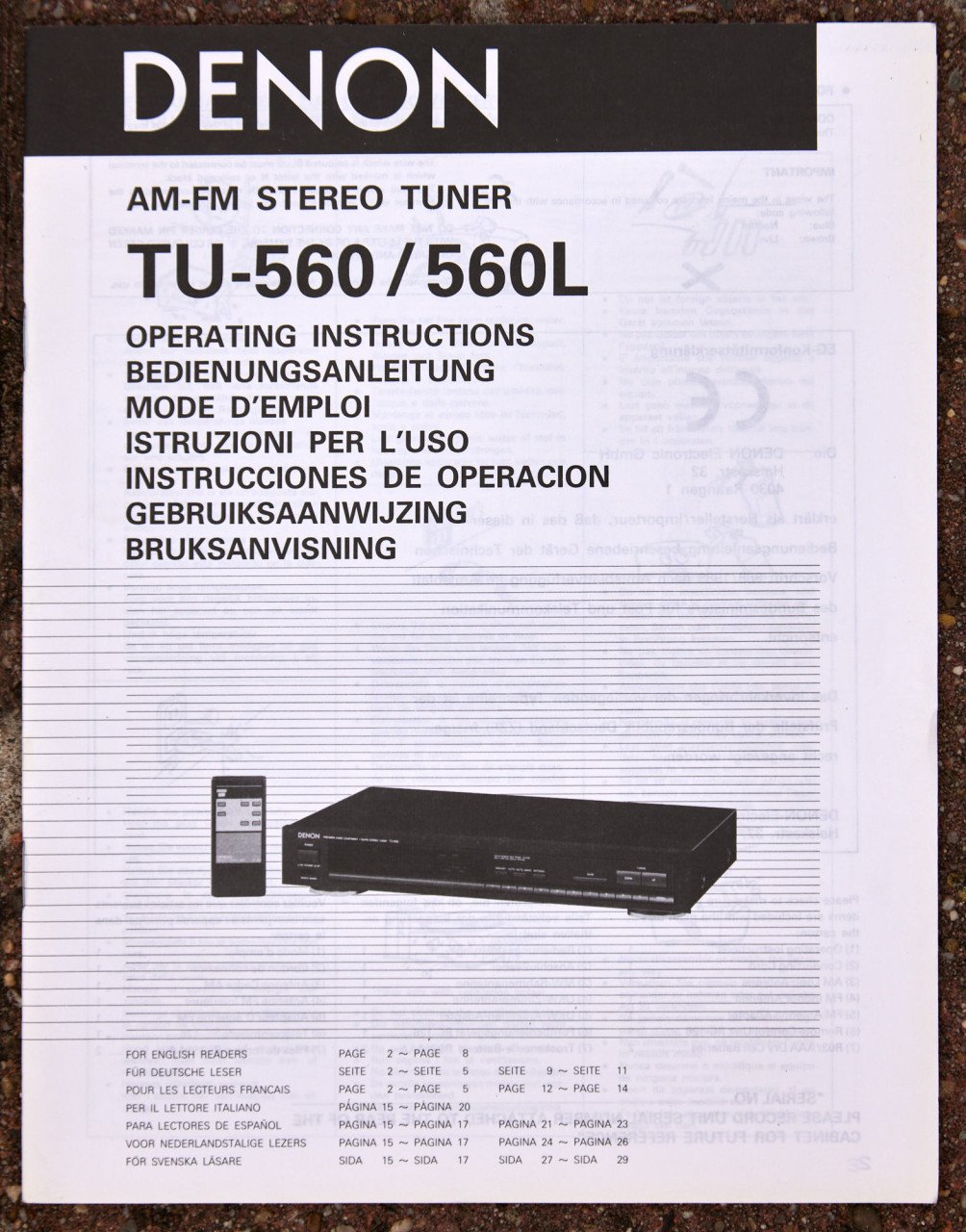 Denon TU-560 Tuner, zwart