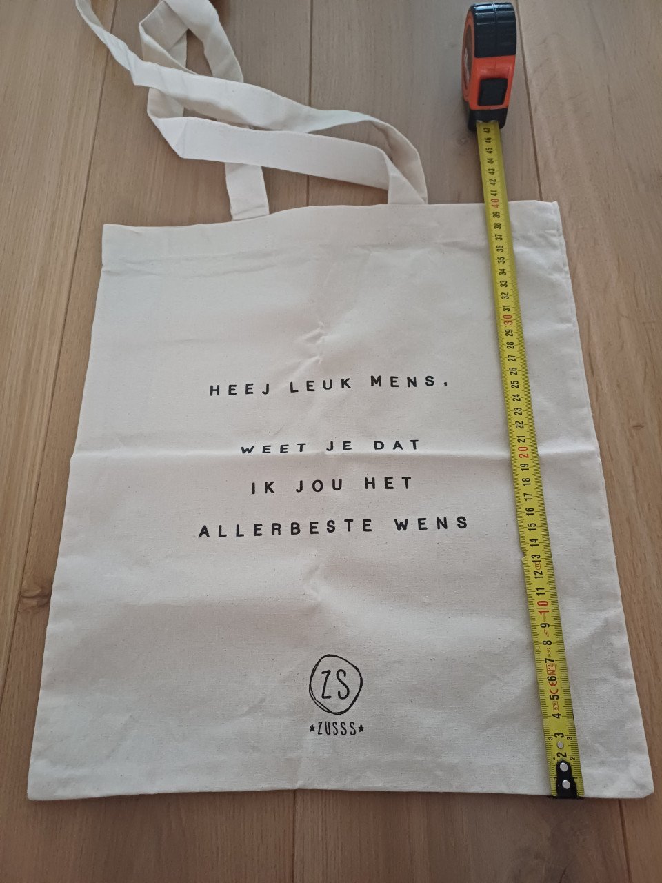 NIEUW: ZUSSS Katoenen Tasje 'Heej leuk mens'