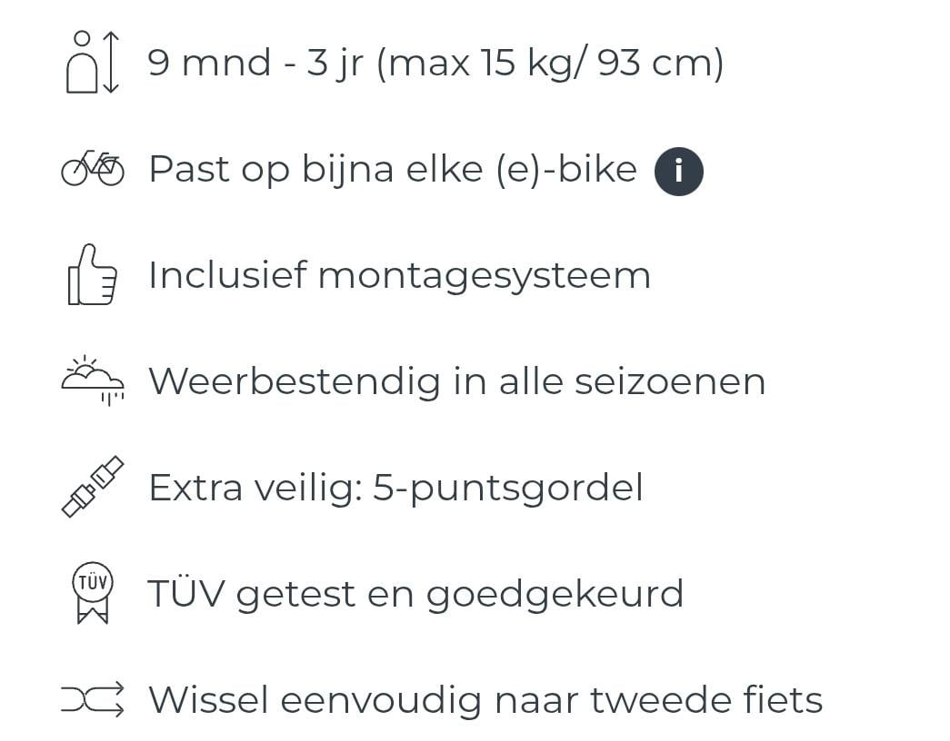 Urban Iki fietsstoeltje voor met windscherm