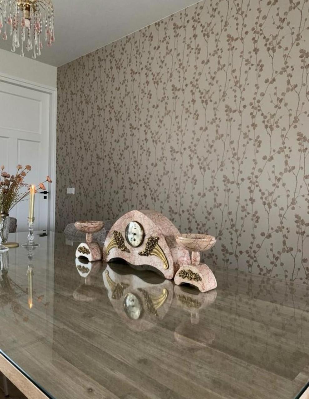 🤎Prachtige Sfeervolle Art Deco Pendule Set🤎1920-1930✨