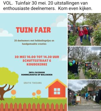 Za.30 mei. Nog 1 plaats beschikbaar.  Tuinfair