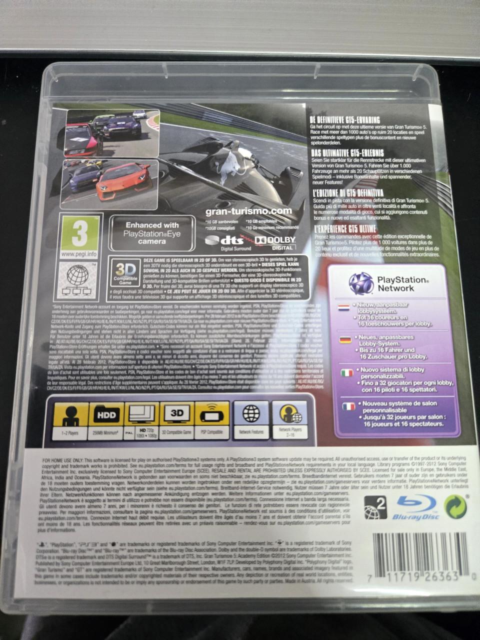 Gran Turismo 5 Academy Edition voor de PlayStation 3.