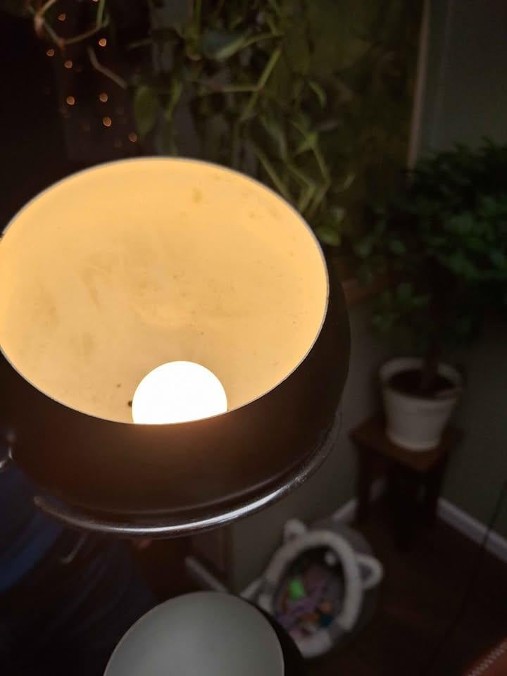 Vintage staande lamp met 2 lampenbollen