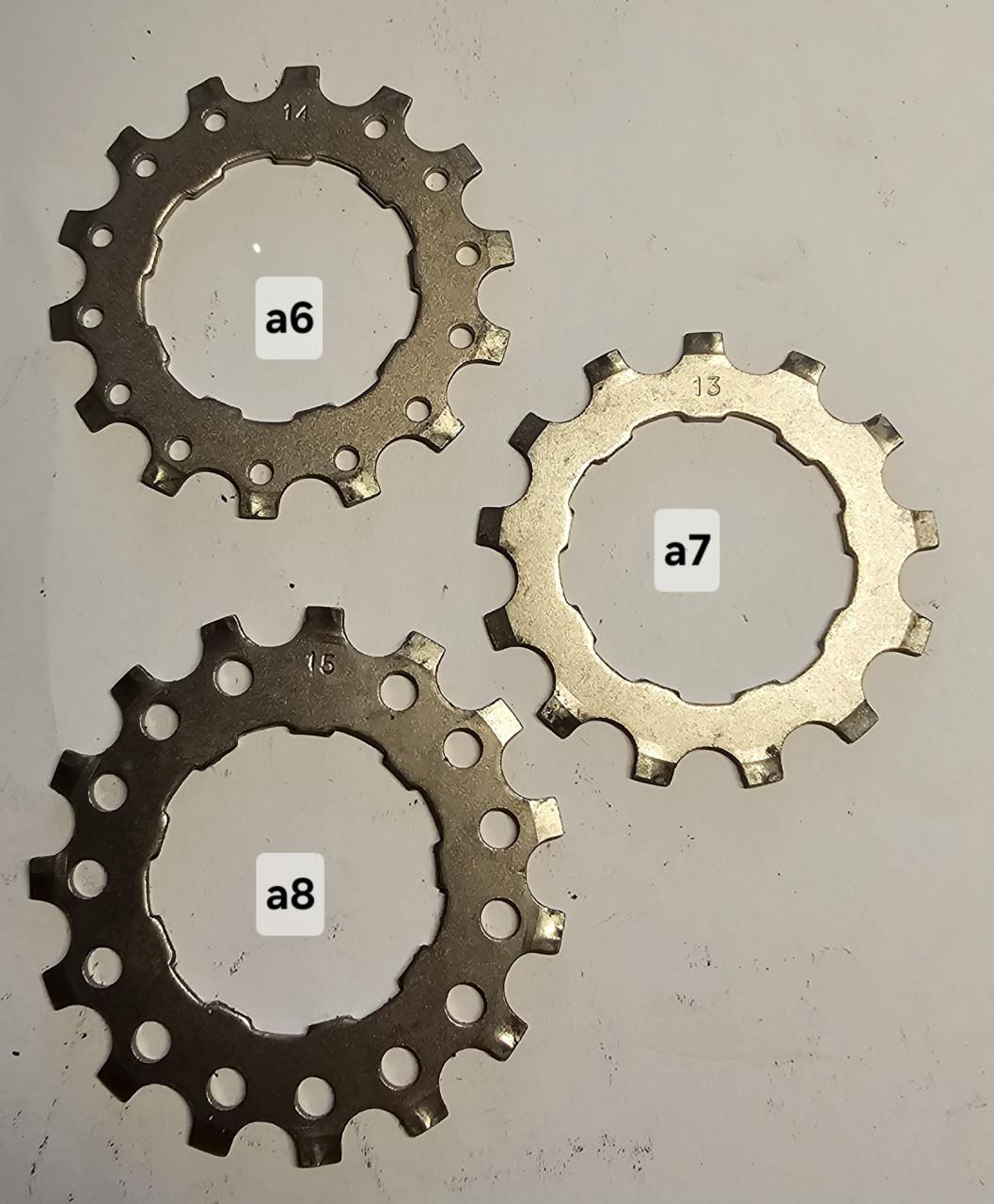 Diverse casette bladen racefiets