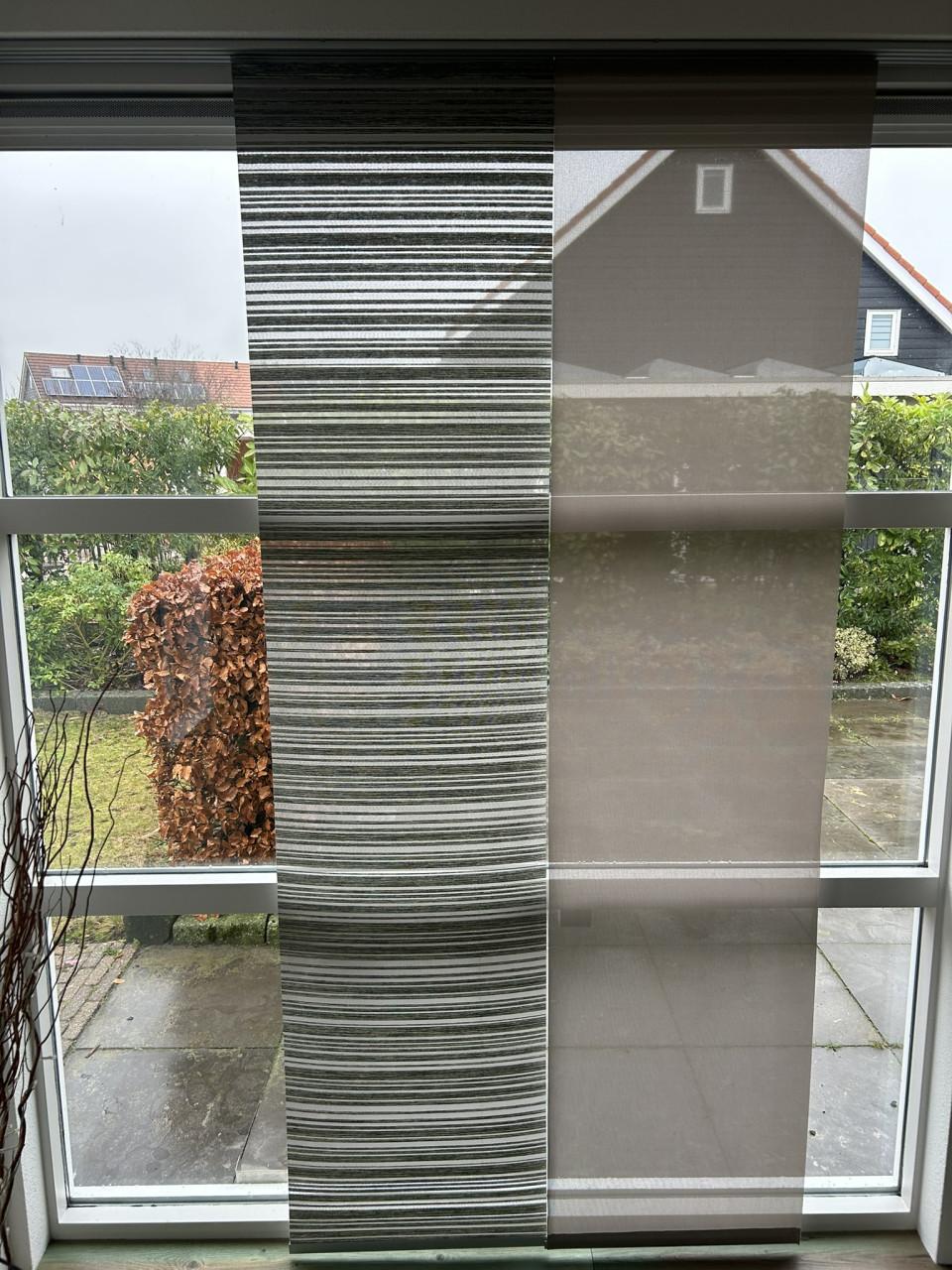 Paneelgordijnen (2 keer 6 stuks, incl rails)