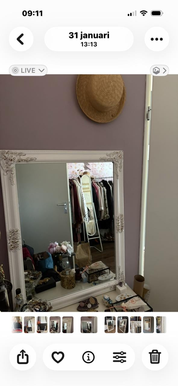 Spiegel in witte lijst