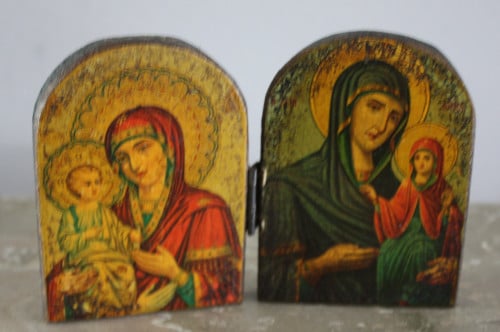 Houten christelijk afbeelding