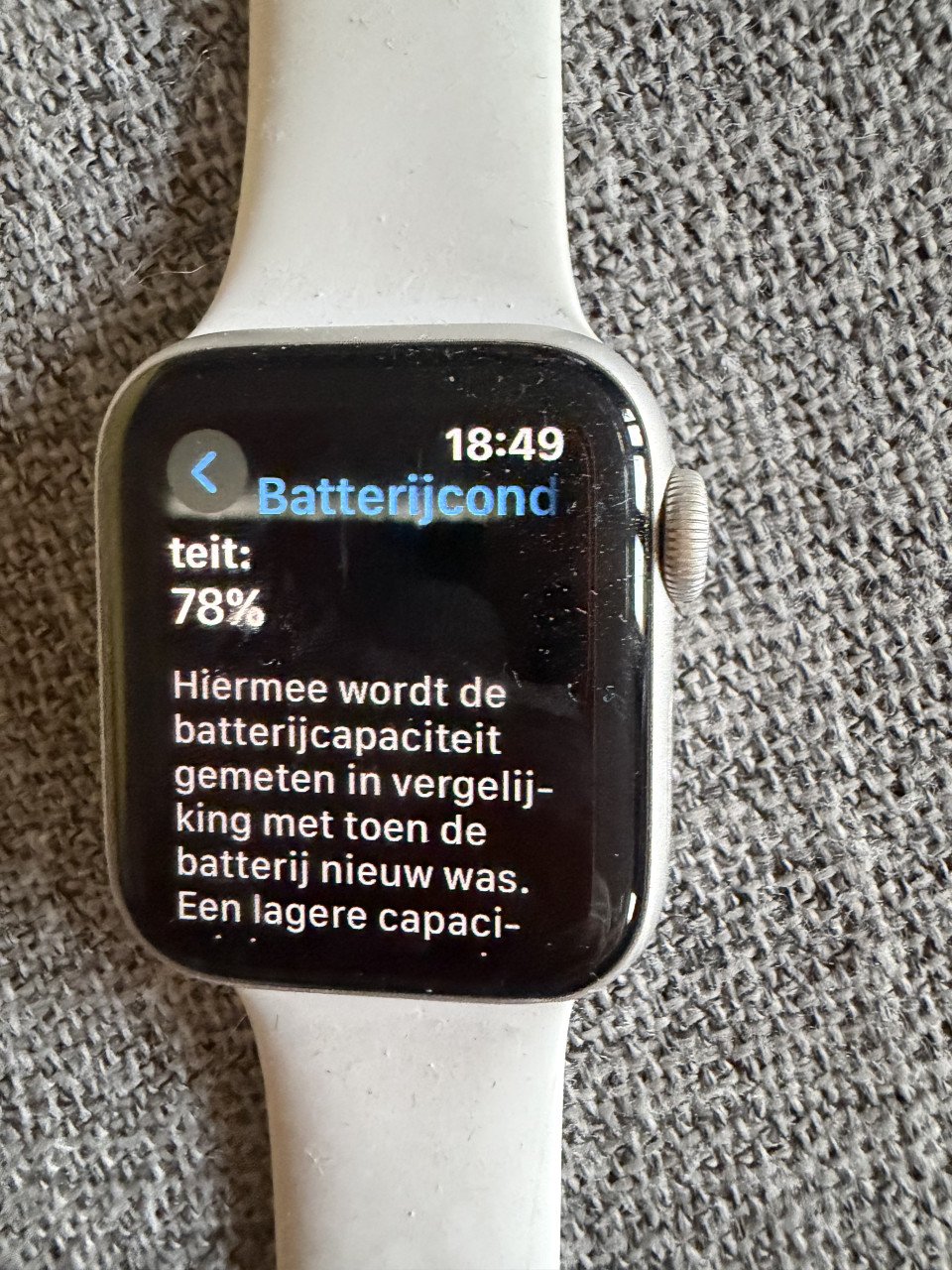 Apple Watch serie 6 zilver 40mm met wit bandje