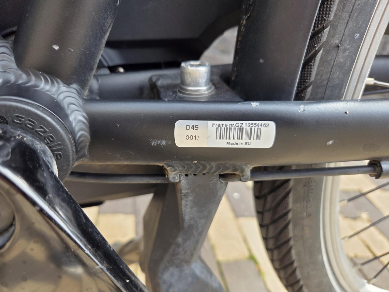 Dames fiets, Merk Gazelle, Type Heavy Duty NL, Frame hoogte 49cm,