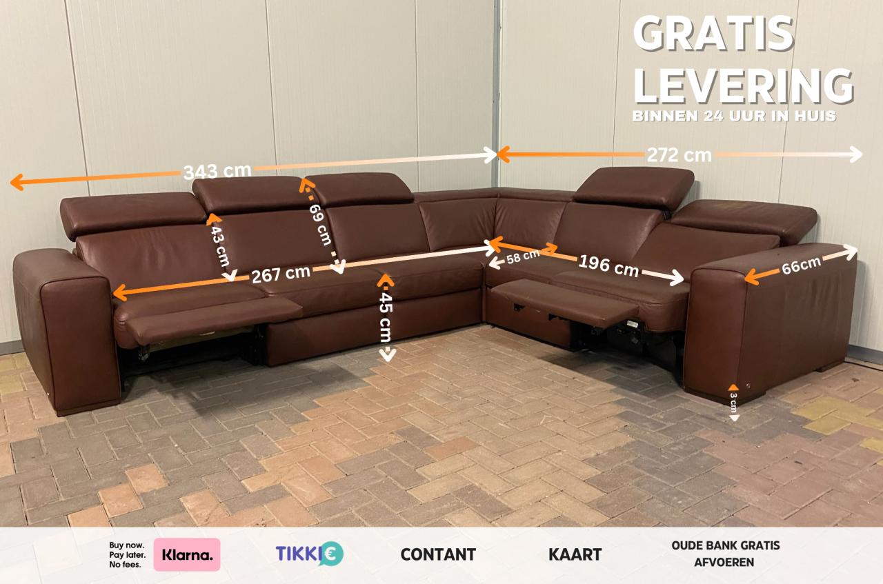 Natuzzi Editions B760 Leren Relax Hoekbank – Verstelbare Hoofdsteunen