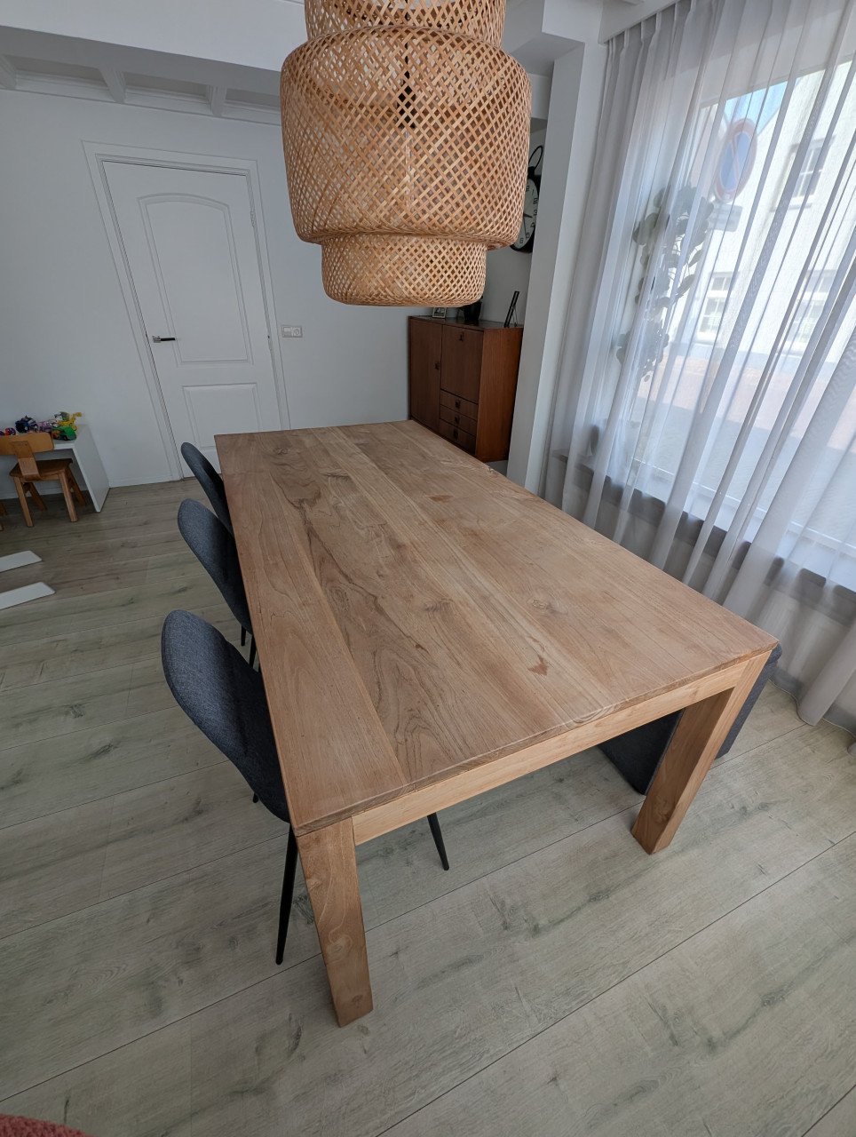 Massief Teak Houten Tafel – 200x100 cm – In Goede Staat