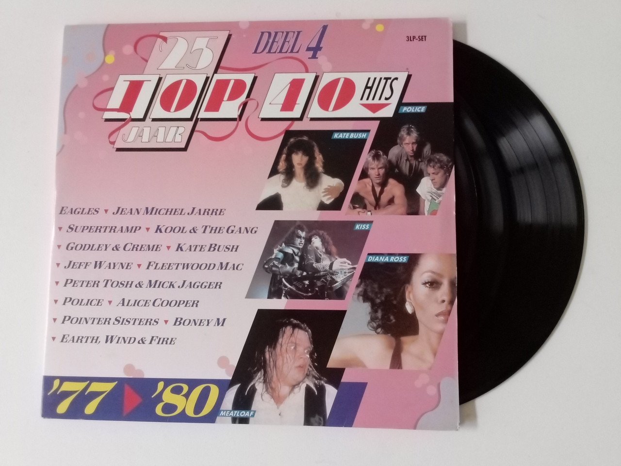 Set van 4 LP's o.a. Grease, Kate Bush, Meatloaf, Diana Ross, The Police