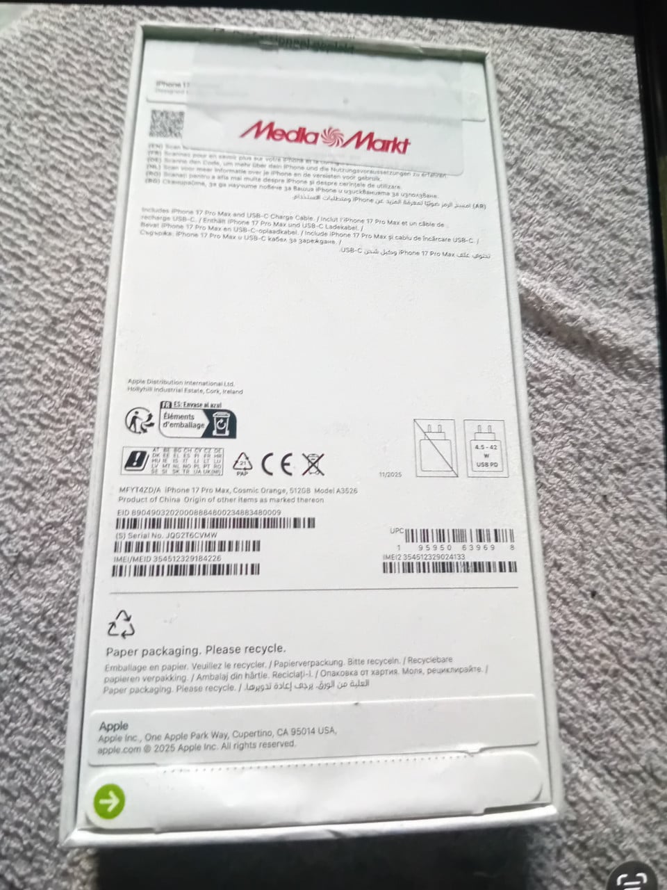 Iphone 17 pro max 512 gb 4maand oude nog helemaal nieuw