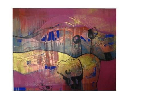 " Un Regalo Parta Ti " Acrylschilderij van Simeon Gonzales