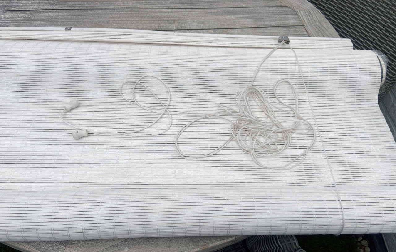 2x Bamboe rolgordijn wit 150x250cm