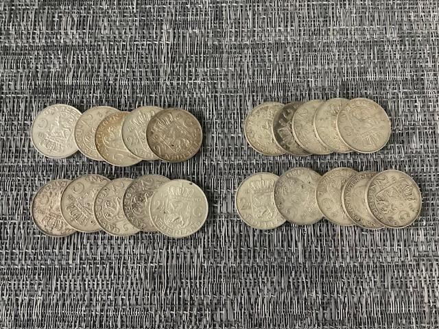 Juliana 2 ½ gulden zilver , 20 stuks.