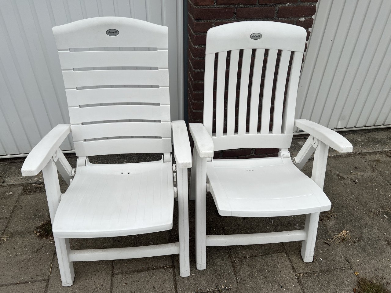 Hartman Selection verstelbare tuinstoelen met tafel wit nieuwprijs p/s 75,-