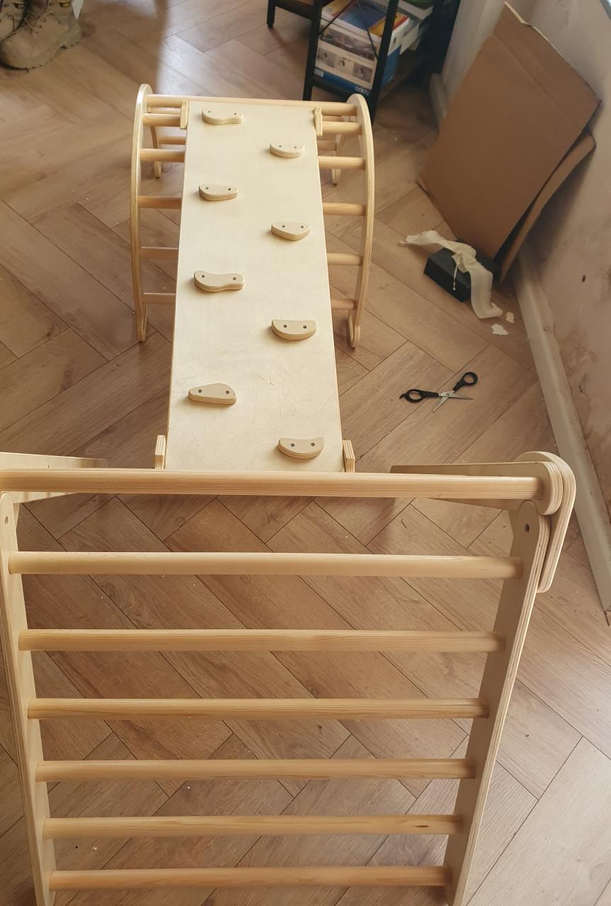 Oemmie 3-delig Montessori Klimrek | Klimdriehoek + Klimboog + Balansbord