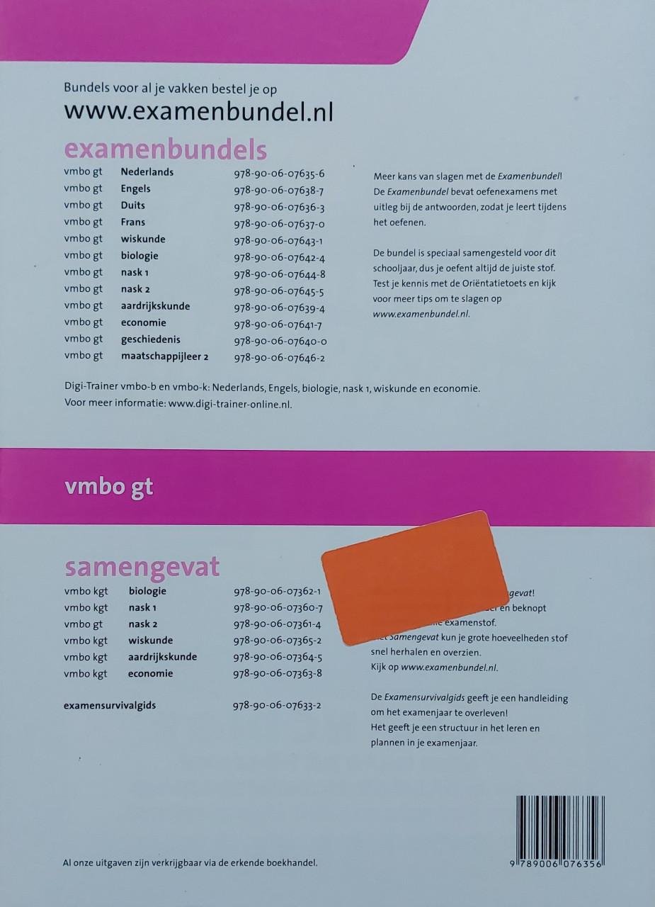 EXAMENBUNDELS VMBO-gt – diverse vakken