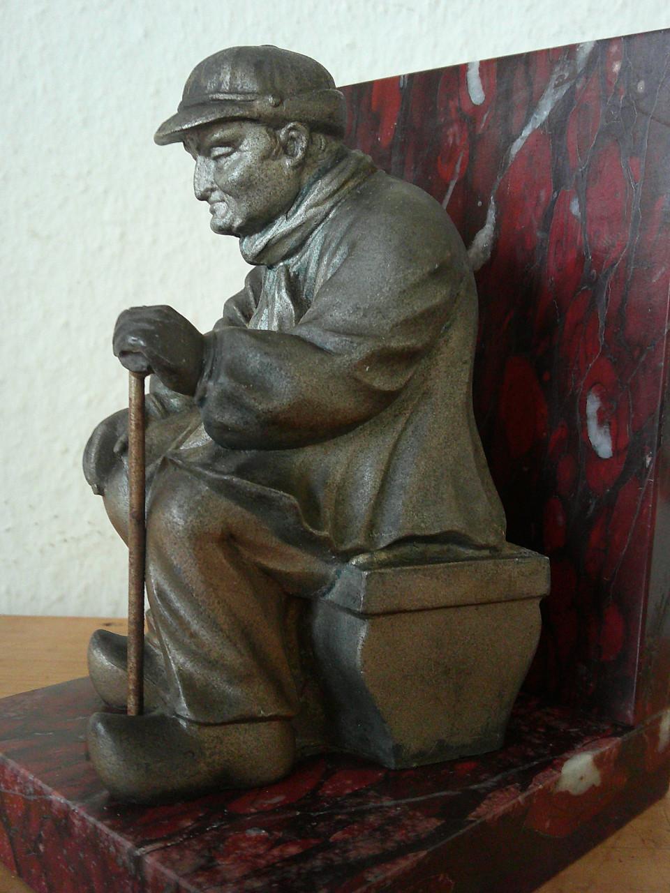 BOERENSTEL IN RUSTE ,MARMER EN ZAMAK, FRANKRIJK 1920/'30