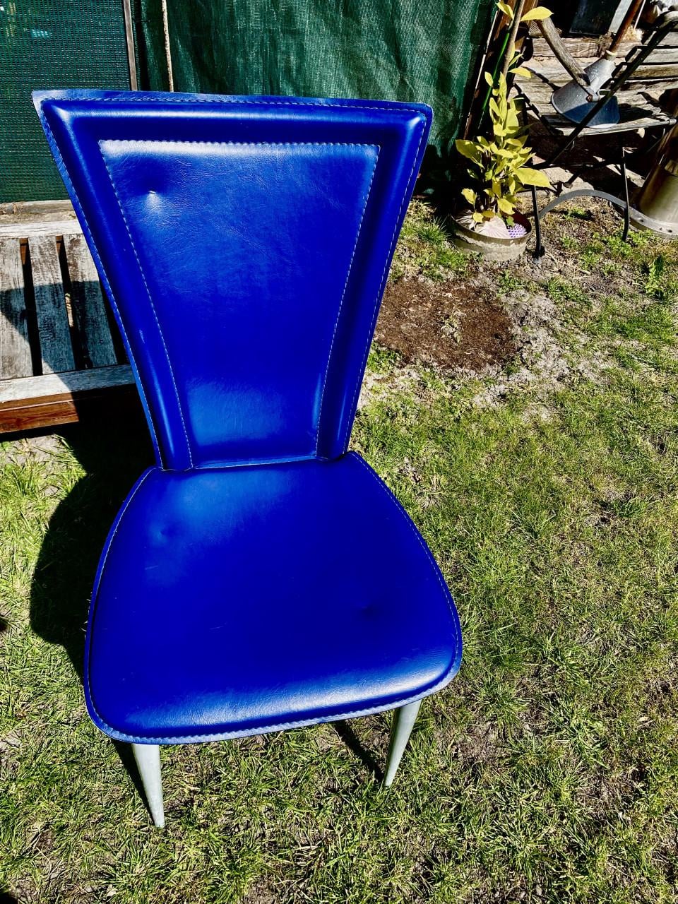 6x lederen eetkamer stoelen