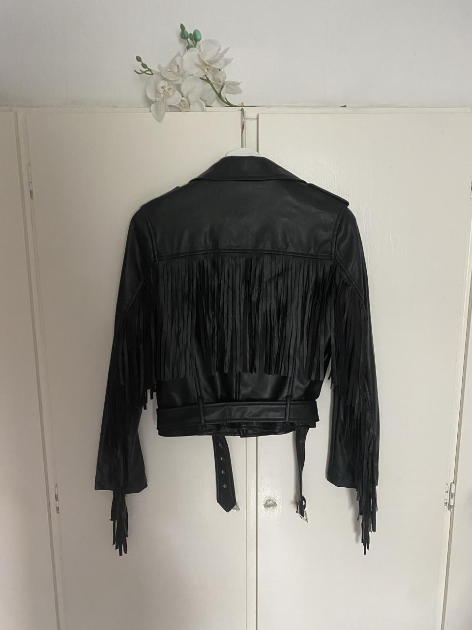 Lederlook jas zwart M