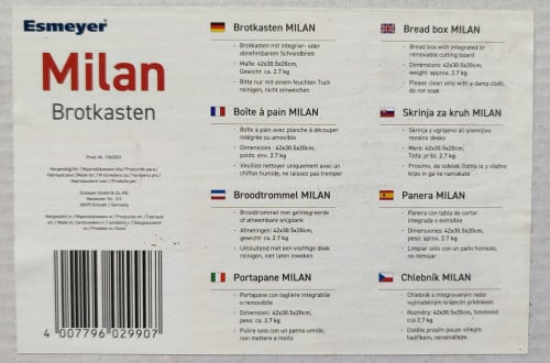 Esmeyer MILAN bamboe broodtrommel met snijplank, zoals nieuw