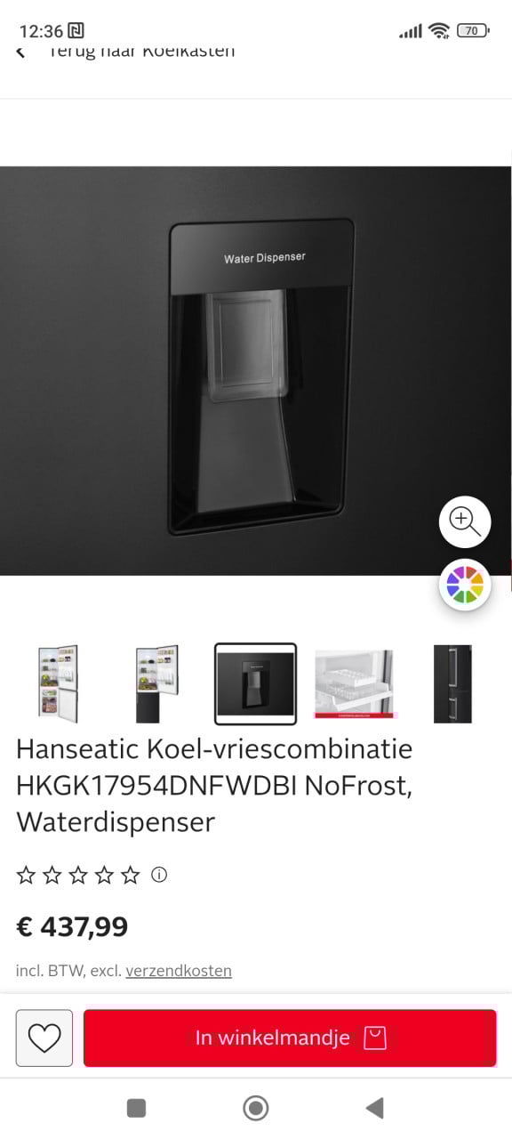 Een week nieuwe koelkast met No Frost vriezer