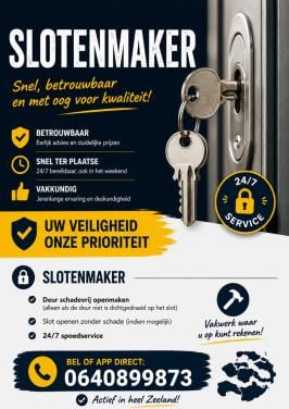 Slotenmaker Zeeland – Deur schadevrij openen | 24/7 bereikbaar