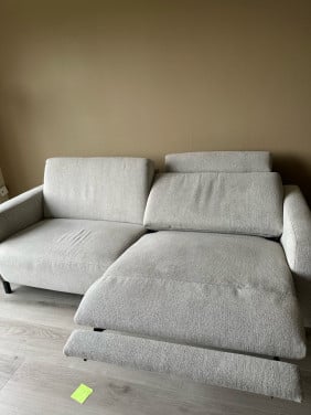 3-zits relax bank- grijs/beige- elektrische bediening 1 kant
