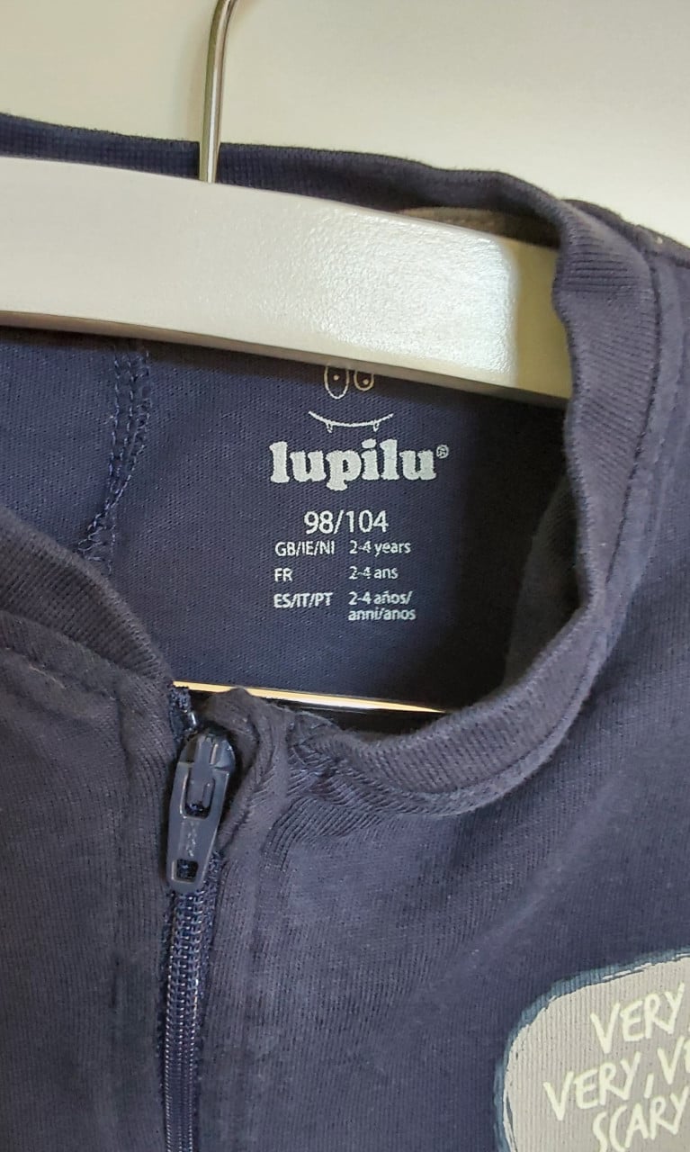 Donkerblauwe onesie van het merk Lupilu(Lidl) in maat 98/104