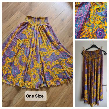 Kleurrijke maxi-rok in Bohemien-Ibiza stijl mt S - XL