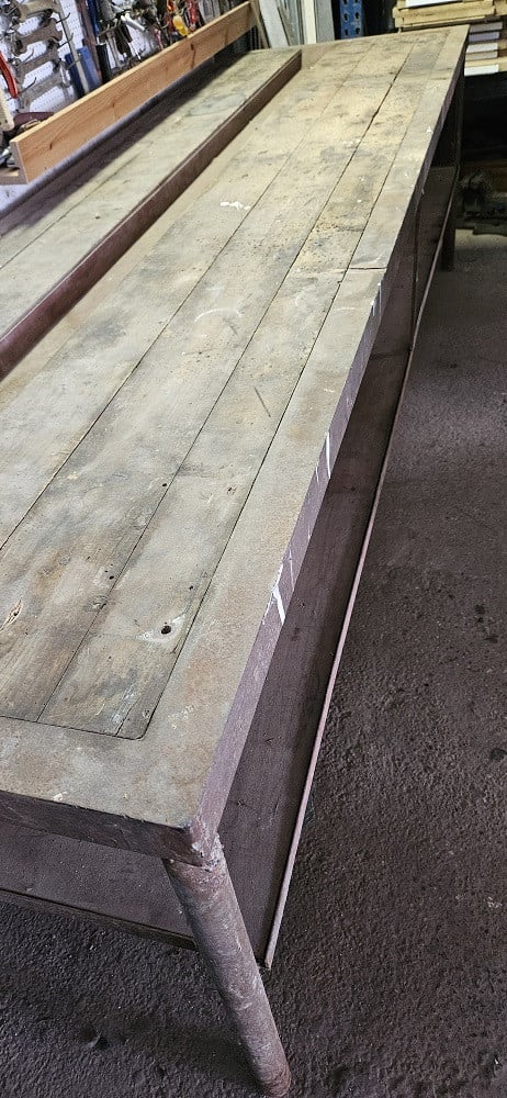 Oerdegelijke werkbank staal/hout